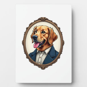 Plaque Photo T-Shirt Vintage Portrait de Golden Retriever Patri