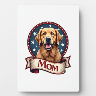 Plaque Photo T-shirt vintage pour maman de retriever doré patri