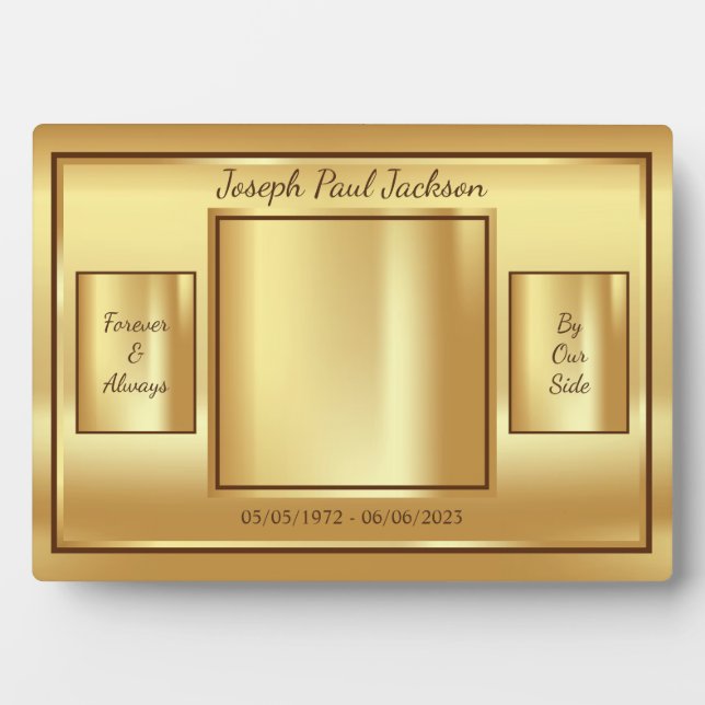 Plaque Photo Table Photo Mémoire en Or (Devant)