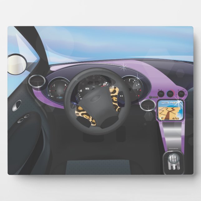 Plaque Photo Tableau de bord de voiture de sport (Devant)