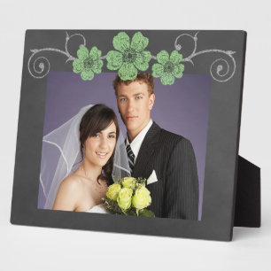 Plaque Photo Tableau rouge Rose vert sauvage