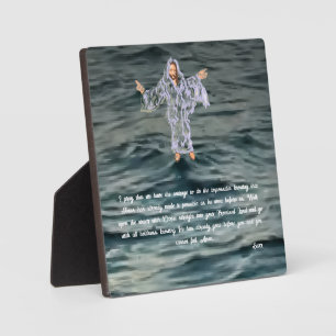 Plaque Photo Tabletop Easel Avec Toile : Jesus Marche Sur Eau
