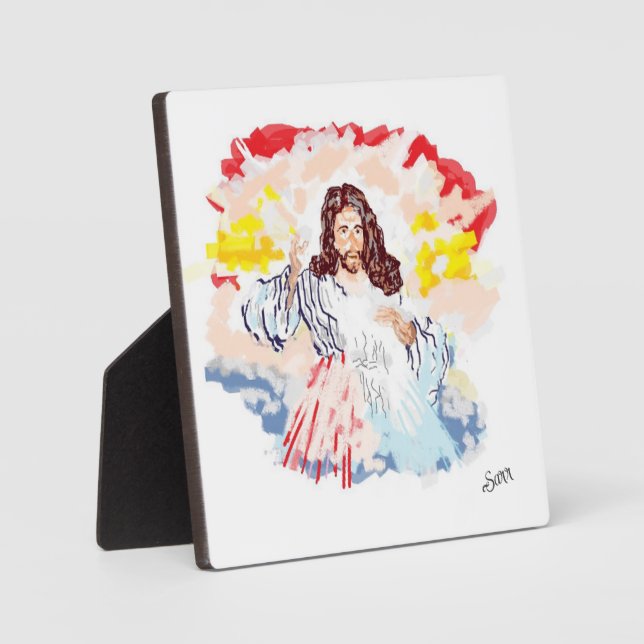 Plaque Photo Tabletop Easel avec toile : Le Seigneur Jésus Chri (Recto)