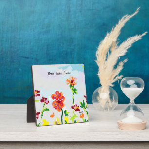 Plaque Photo Tabletop Easel With Canvas ; Fleur sauvage