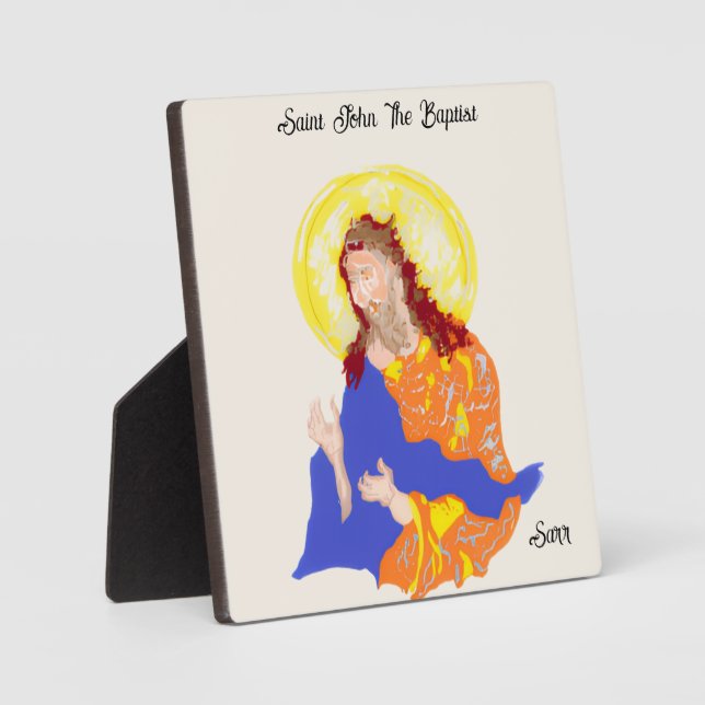 Plaque Photo Tabletop W/Canvas : Saint John The Baptist (Recto)