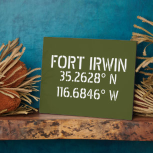 Plaque Photo Tablette Fort Irwin Latitude Longitude