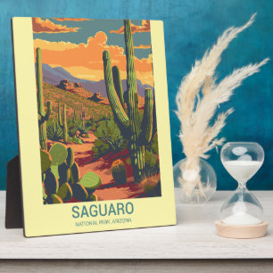 Plaque Photo Tablette Retro Saguaro Pittoresque View