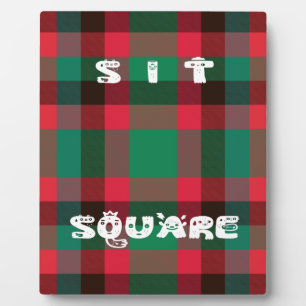 Plaque Photo Tartan Écossais Royal à Carreaux avec Texte