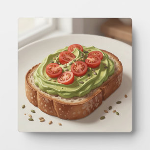 Plaque Photo Tartine de tomate à l'avocat Art de petit-déjeuner