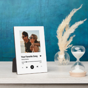 Plaque Photo Tasse de café avec chanson personnalisée et une ph
