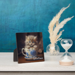 Plaque Photo Teatime Kitten