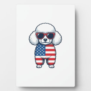 Plaque Photo Tecktonik Poodle avec Lunettes de Soleil Design Ve