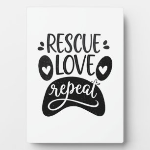 Plaque Photo Tee chien patte amour sauvetage répétition