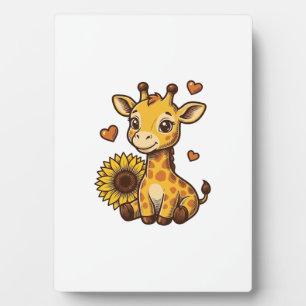 Plaque Photo Tee-shirt vintage gravure bébé girafe mignon tourn
