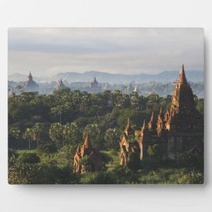 Plaque Photo Temples au lever du soleil, Bagan, Myanmar