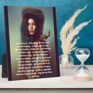 Plaque Photo Terre M'Enseigner La Prière Femme Indigène Table