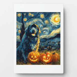 Plaque Photo Terre-Neuve Newfie Chien Mignon Halloween Jack O L