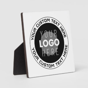 Plaque Photo Texte circulaire modifiable & logo remplaçable N