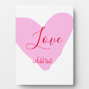 Plaque Photo texte de la Saint-Valentin amour cœur rose rouge n