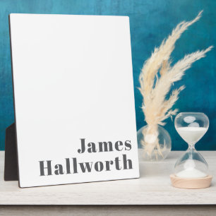 Plaque Photo Texte moderne élégant et rétro Gris