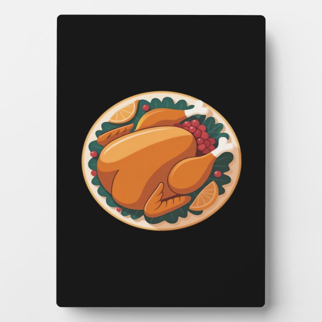 Plaque Photo Thanksgiving Roast Turkey - Festive Holiday Feast (Devant)