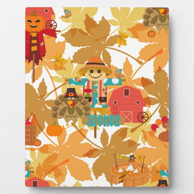Plaque Photo thanksgiving scarecrow (Devant)