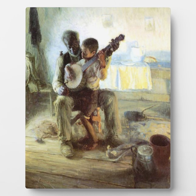 Plaque Photo The Banjo Lesson By Henry Ossawa Tanner (Devant)