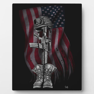 Plaque Photo The Fallen Soldier Easel