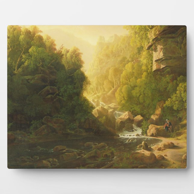 Plaque Photo The Mountain Torrent, c.1820-30 (oil on canvas) (Devant)