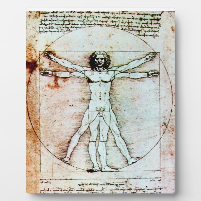 Plaque Photo THE VITRUVIAN MAN Antique Parchment (Devant)