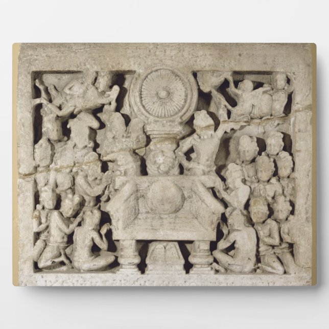Plaque Photo The worship of the Bouddhist symbole, Amaravati (l (Devant)