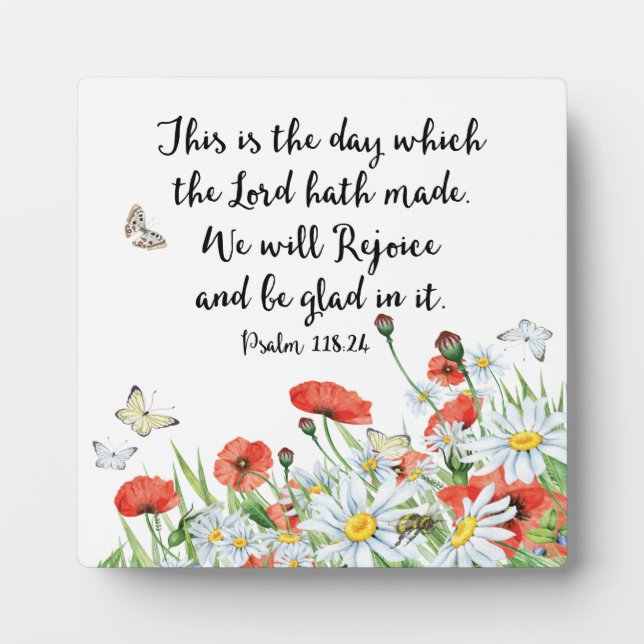 Plaque Photo This is the Day Which the Lord hath Made KJV (Devant)