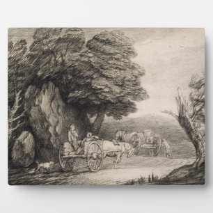 Plaque Photo Thomas Gainsborough Paysage en bois avec charret
