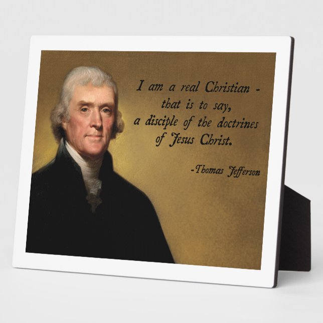 Plaque Photo Thomas Jefferson Jésus Christ (Côté)