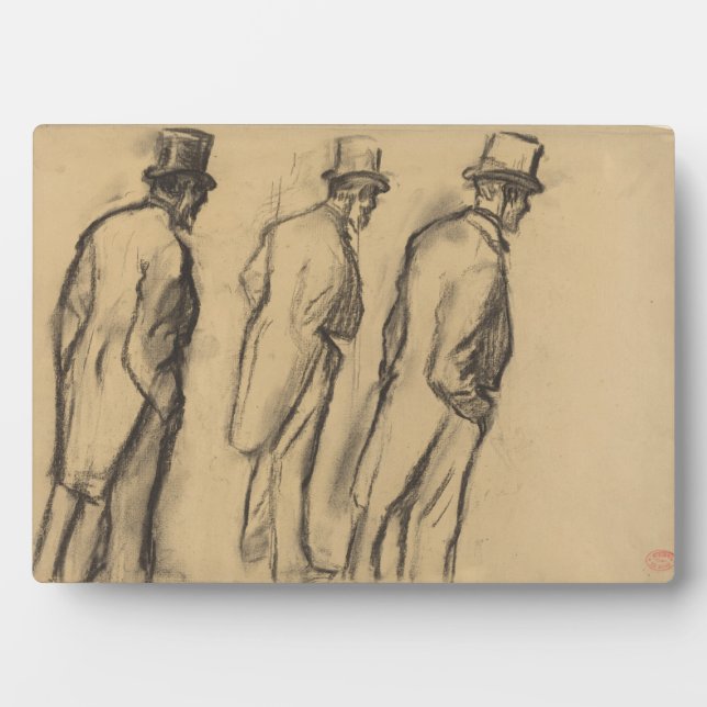 Plaque Photo Three Studies of Ludovic Halevy Standing (Devant)