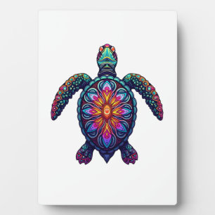 Plaque Photo Tiedye Tribal Animal Marin Tortue Maori
