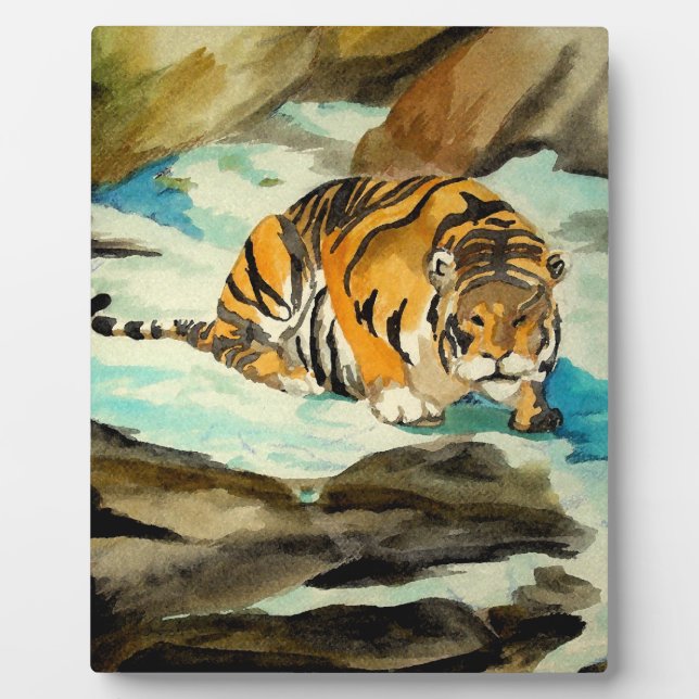 Plaque Photo Tigre aquarelle (Devant)