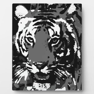 Plaque Photo Tigre noir blanc Pop Art