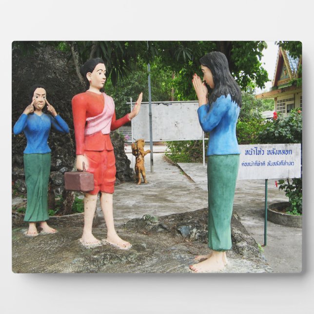 Plaque Photo Tirer Les Visages Derrière Le Dos (Devant)