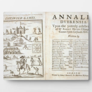 Plaque Photo Title page for 'Annalia Dubrensia: Upon the Yeerel