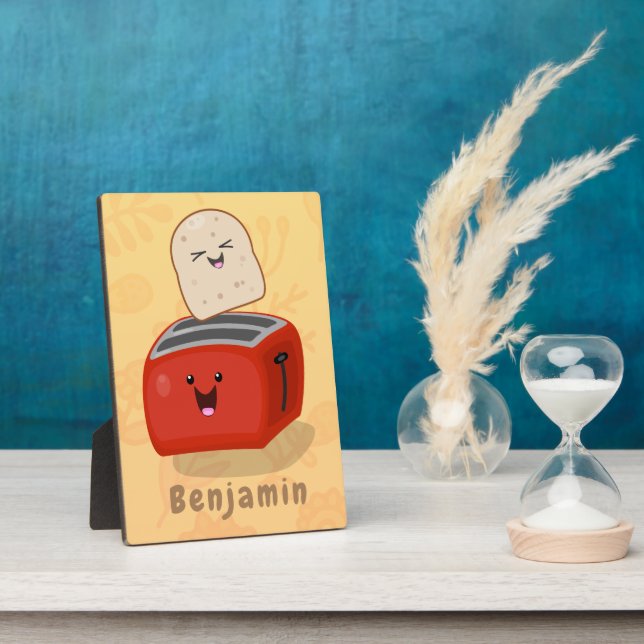 Plaque Photo Toast de Cute kawaii et dessin animé de grille-pai (Côté)