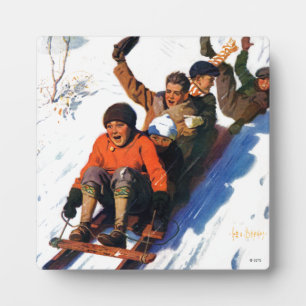 Plaque Photo Tobagganing