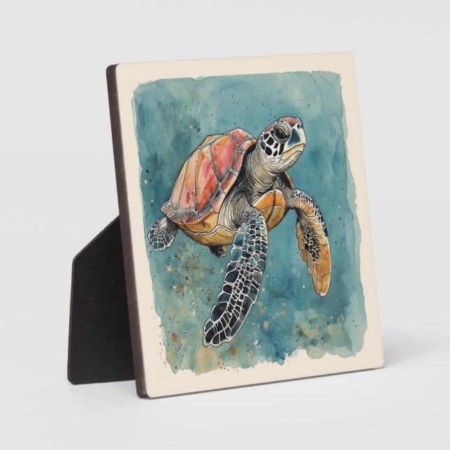 Plaque Photo Tortue de mer (Recto)