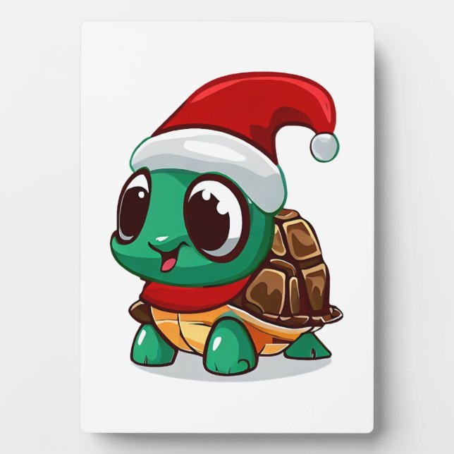 Plaque Photo tortue de Noël (Devant)