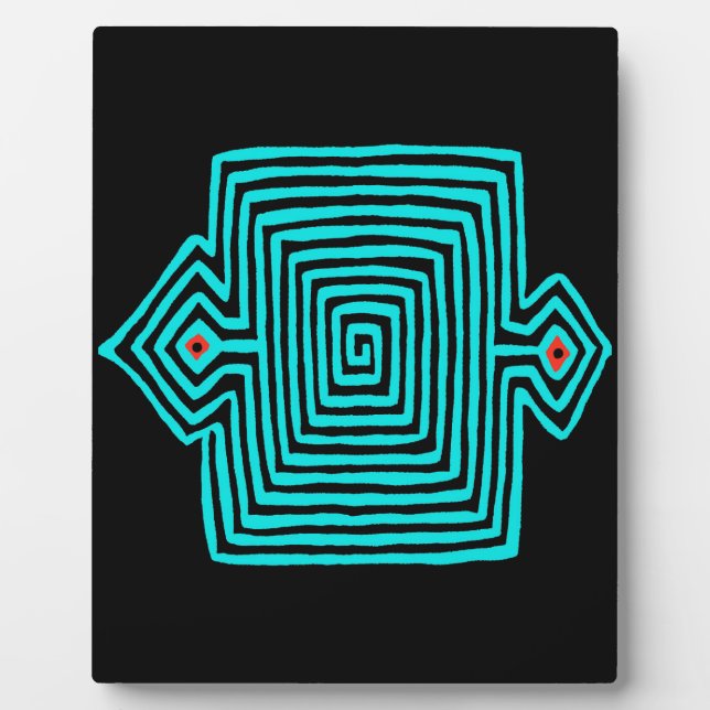 Plaque Photo Tortue Mola Panama - Noir Bleu (Devant)