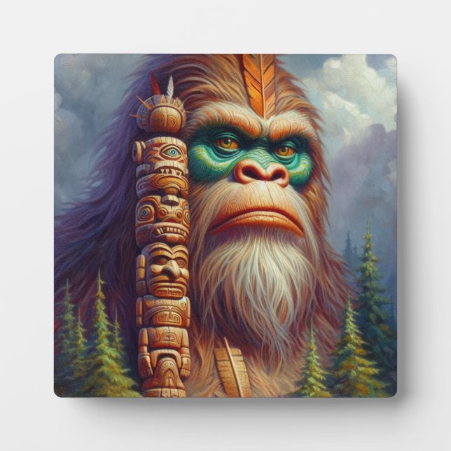Plaque Photo Totem amérindien de Bigfoot (Devant)