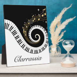 Plaque Photo Touches de piano et notes d'or Stickers