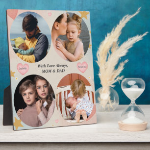 Plaque Photo Toujours avec amour - Cadeau à 4 photos de Maman e