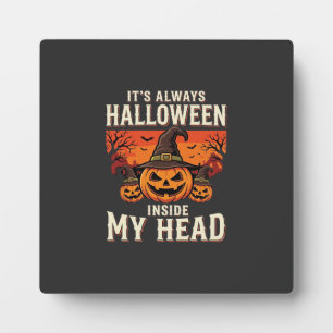 Plaque Photo Toujours Citrouille de Halloween Design de Sorcièr