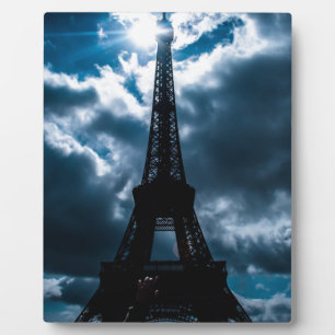 Plaque Photo Tour Eiffel Bleue de Nuit